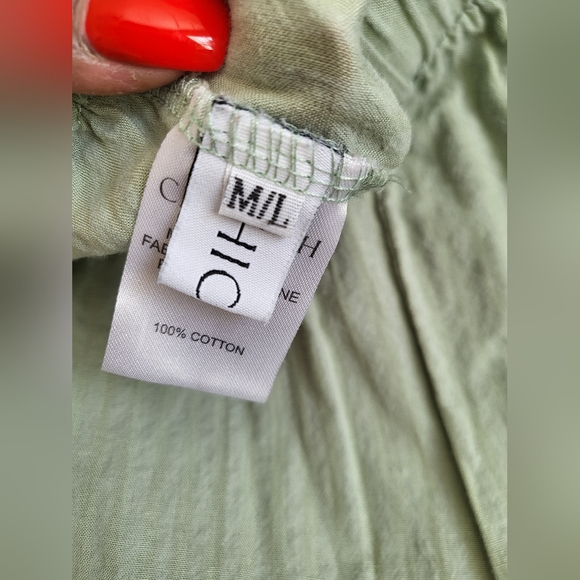 Chicwish 3 Tier Sunny Days Wide Leg Pants Size M/L Light Green - Picture 6 of 11